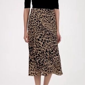 Leopard Print Midi Skirt